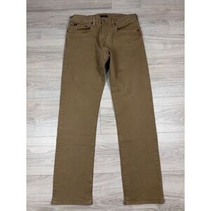 Polo Ralph Lauren Hampton Relaxed Straight Jeans Mens 32x32 Tan Brown Stretch